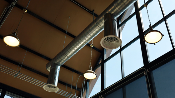 air ventilation pipes ceiling of bar restaurant